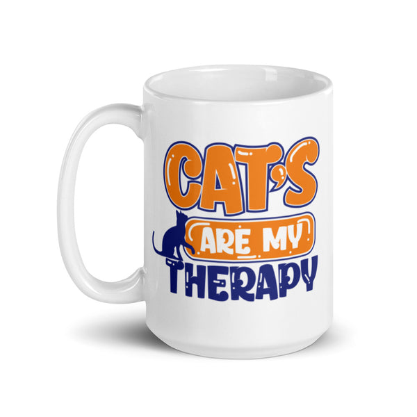 Cats Are My Therapy Cat lovers Coffee Mug